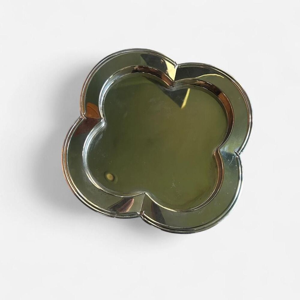 Vintage Hollywood Glam Godinger Silver Plated Quatrefoil or Clover Tray